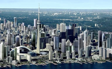 bird s eye view on toronto skyscrapers