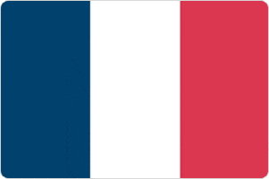 French Flag consisting of 3 vertical blue white and red stripes